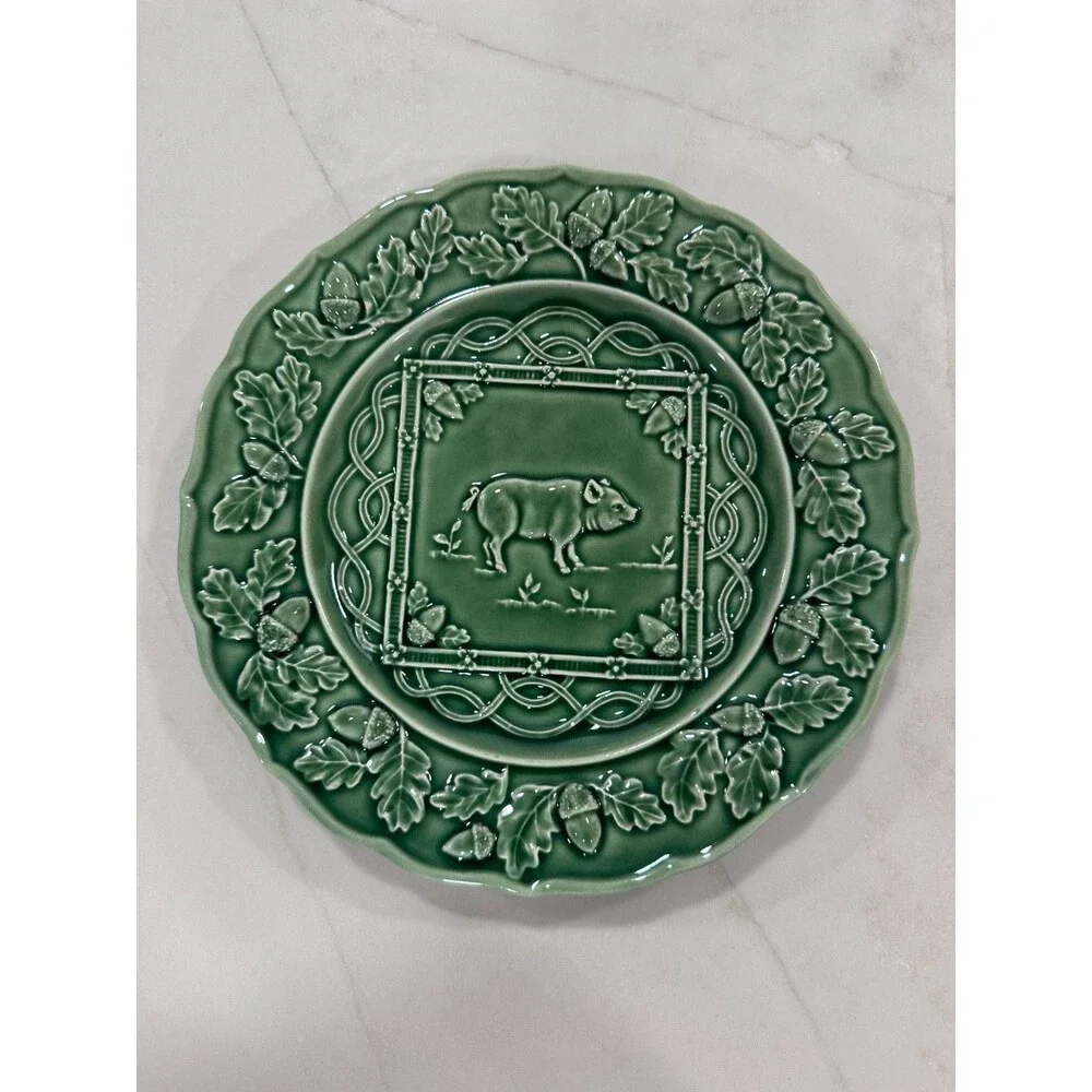 Bordallo Pinheiro Pig Acorns Plate 9.25